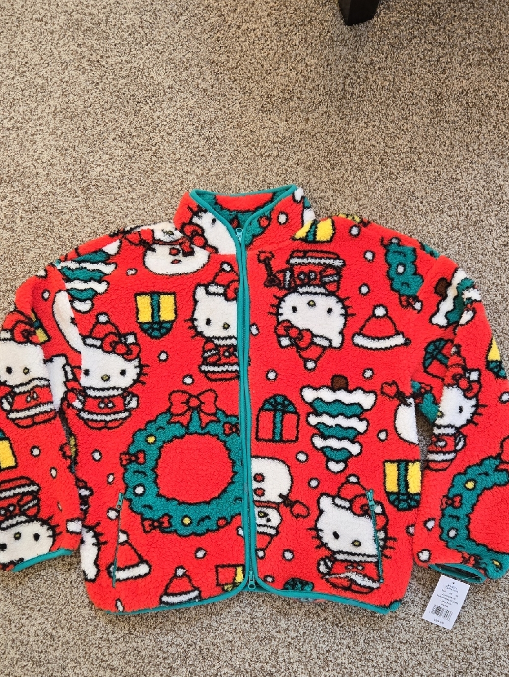 Hello Kitty Red Christmas Sherpa Jacket